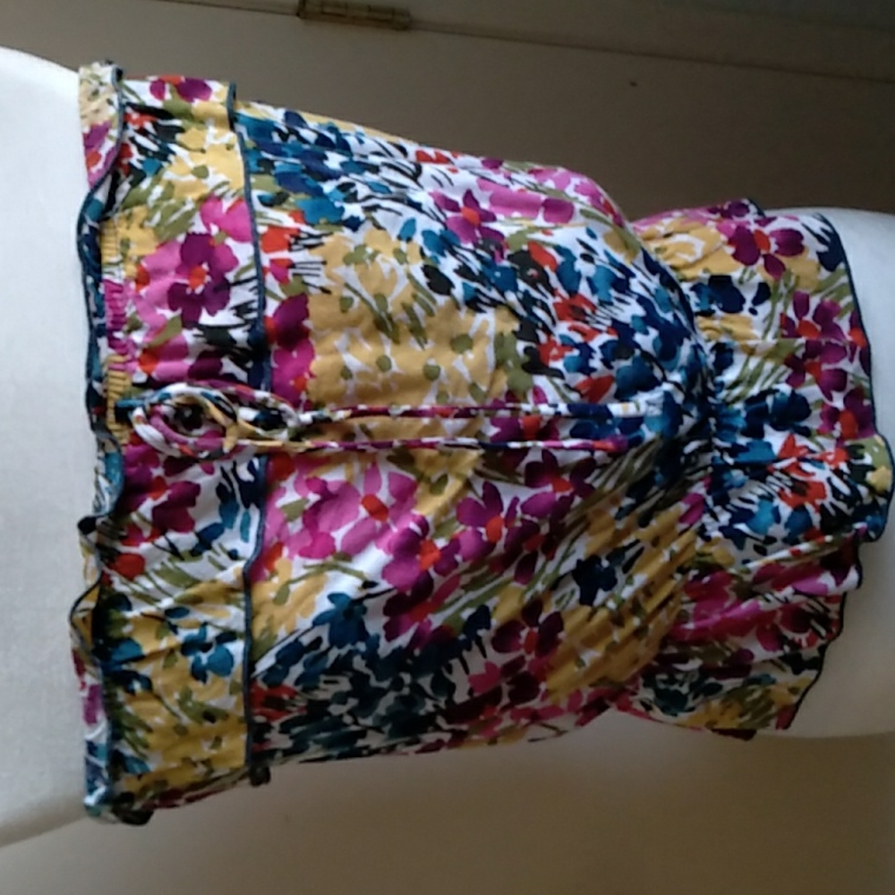 Macy & Taylor floral strapless blouse size S